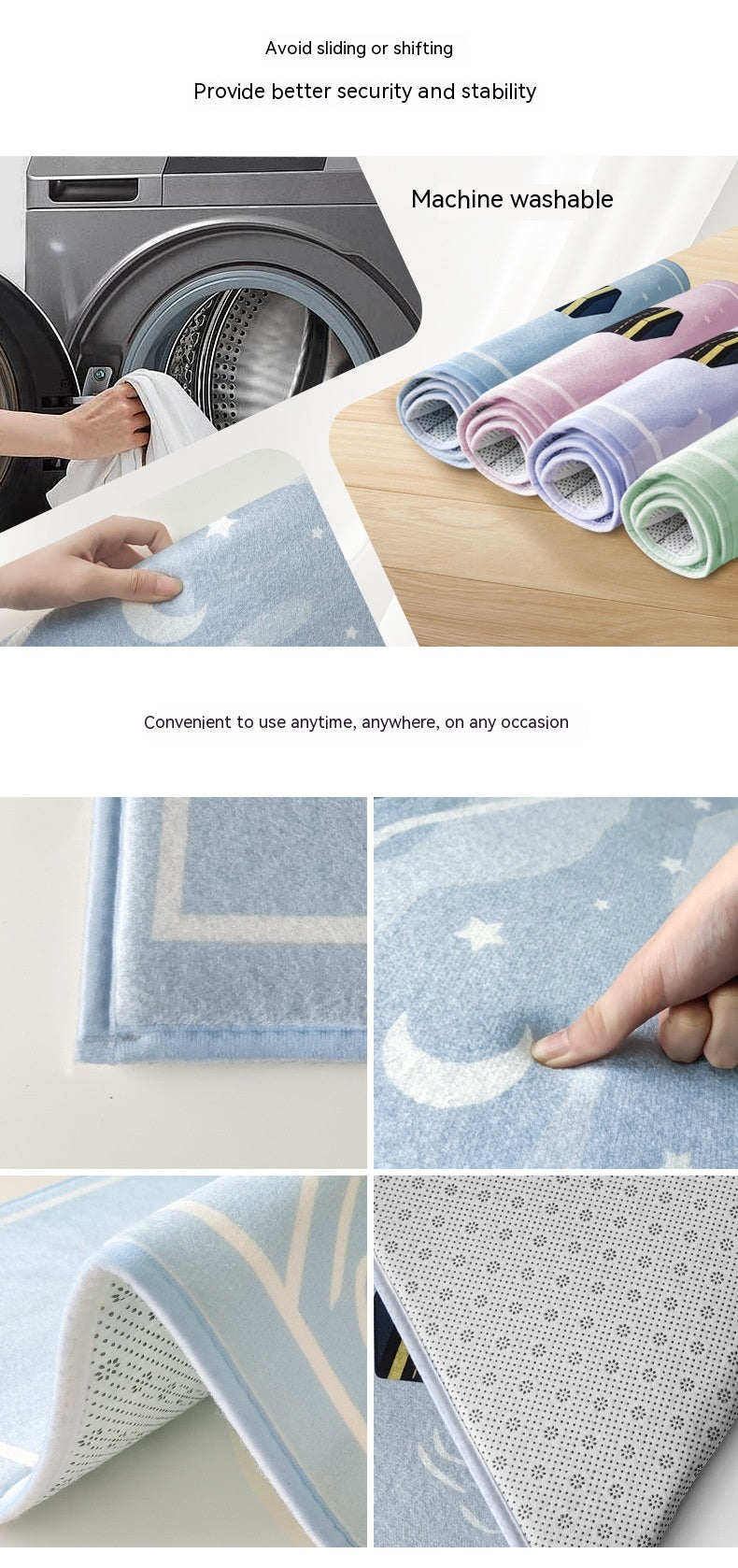 Thickened Printed Sponge Crystal Velvet Children's Worship Prayer Mat